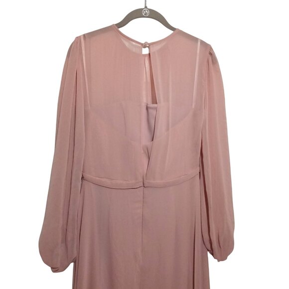 NEW Dessy Collection Strapless Chiffon Maxi Dress in Toasted Sugar, Size 6 - Picture 7 of 15